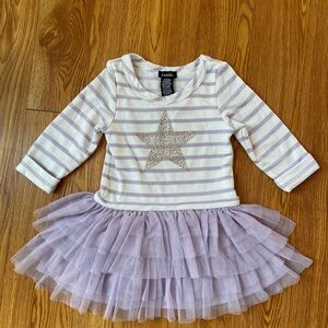Zunie purple tutu star long sleeve dress 
Size 2T